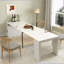 Table de salle à manger extensible moderne multifonctionnelle avec prise de courant, table extensible peu encombrante avec rangement pour les fêtes, les mariages, les réunions et les célébrations-1375705646