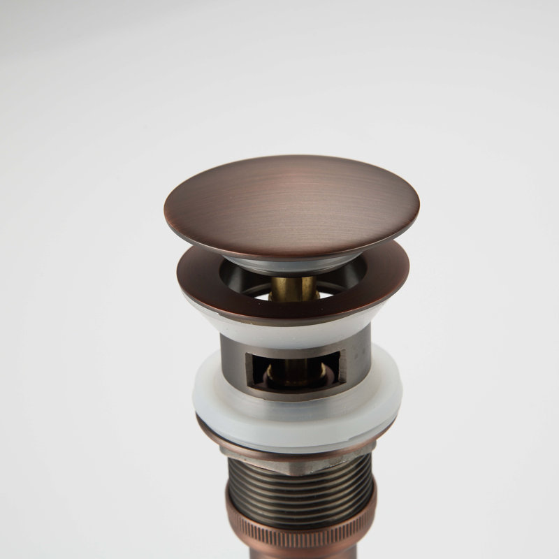 Single-Hole Bathroom Faucet with Drain Assembly, Brown Bronze