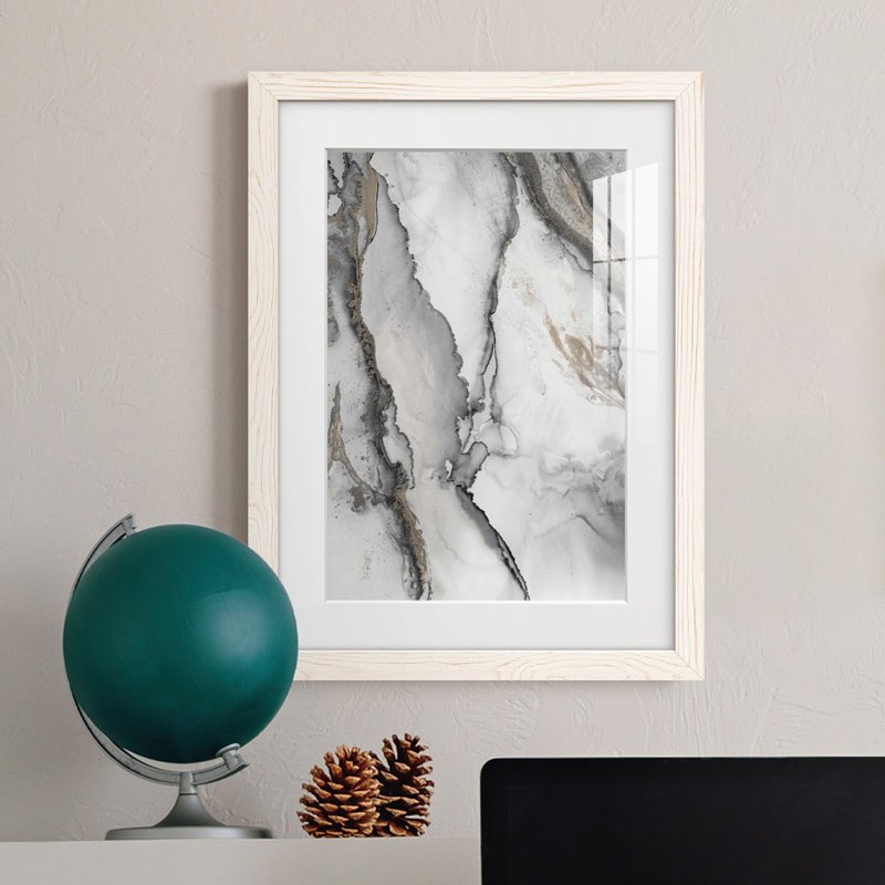 «Abstract Ink Fantasy I» - reproduction de cadre photo, Papier avec cadre blanc, H 31,5 po x l 23,5 po, Oui