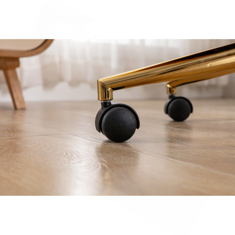 Chaise de bureau rotative à hauteur ajustable 360 ° avec pieds en métal dorés et roue universelle