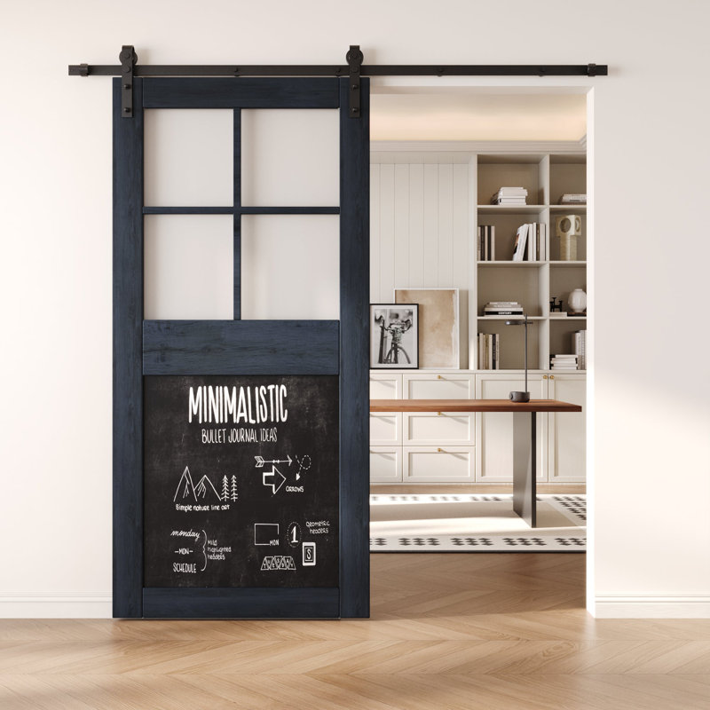 Porte de grange non assemblée et finie de style tableau noir de 40 po x 84 po Homacer de Homacer, 40 po x 84 po
