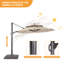 Parasol rotatif en aluminium en porte-à-faux avec support-458122099
