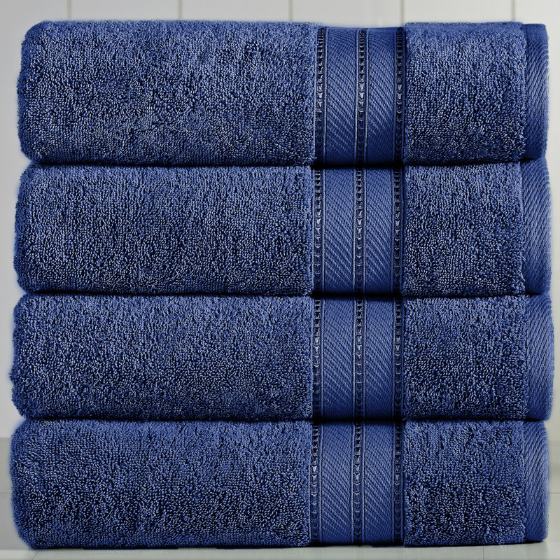 Navy Cotton SpunLoft 4-Piece Bath Towel Set
