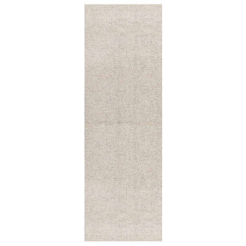 Abstract Handmade Tufted Area Rug, Runner 2'6" x 8', Rust/Beige