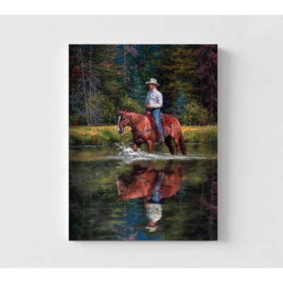 Cowboy, reproduction d'art encadrée, impression de paysage encadré, décoration murale, reproduction de l'Ouest, campagne moderne, art mural encadré