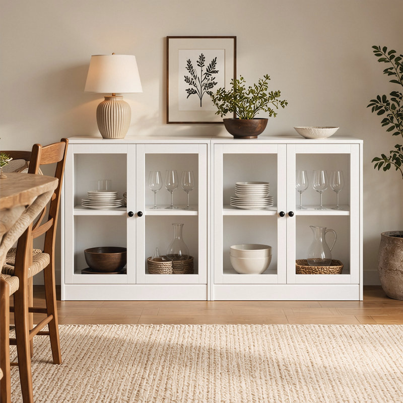 Marta 32"H 2-Door Accent Cabinet, White
