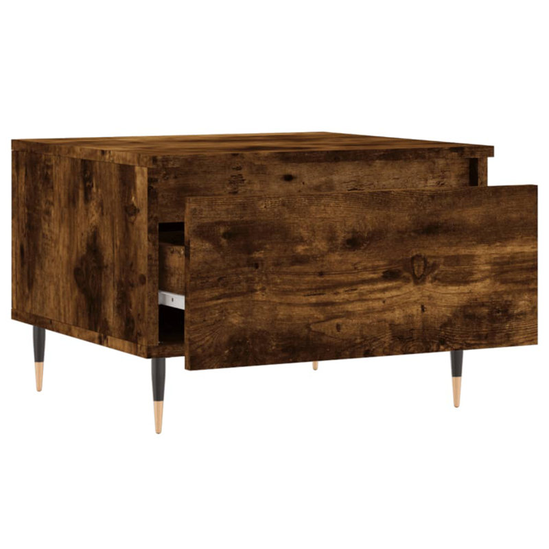 Kordt Four Leg Coffee Table with Storage, Smoked Oak