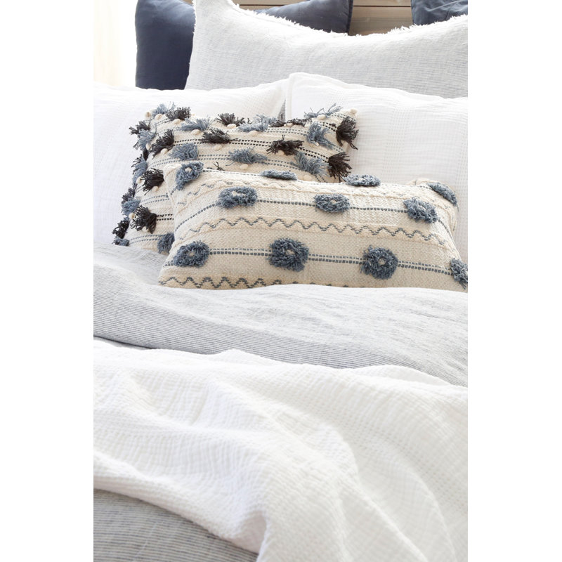 Housse de coussin lombaire rayée en coton Izzy