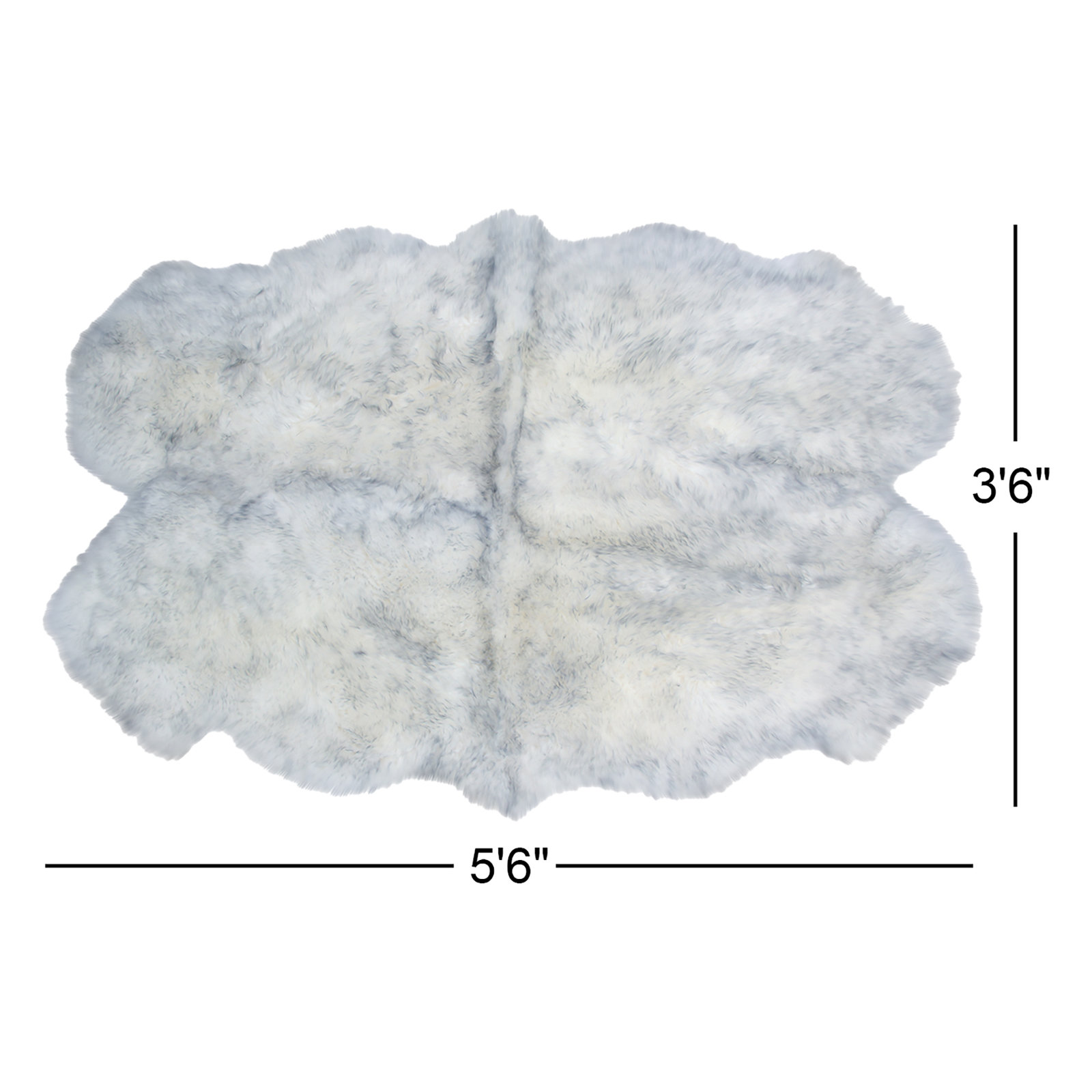 Keansburg Sheepskin Gray Tip Rug, Novelty 3'6" x 5'6"