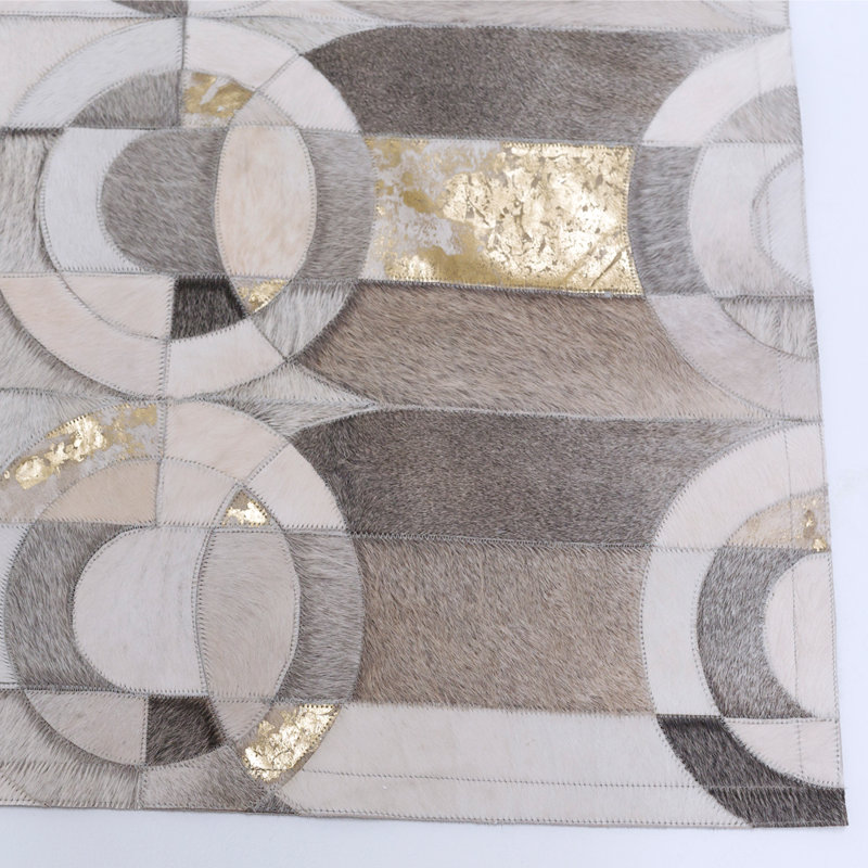 HANDPICKED BY ART HIDE Cowhide Geometric Area Rug, Rectangle 5'8.9'' x 7'10''