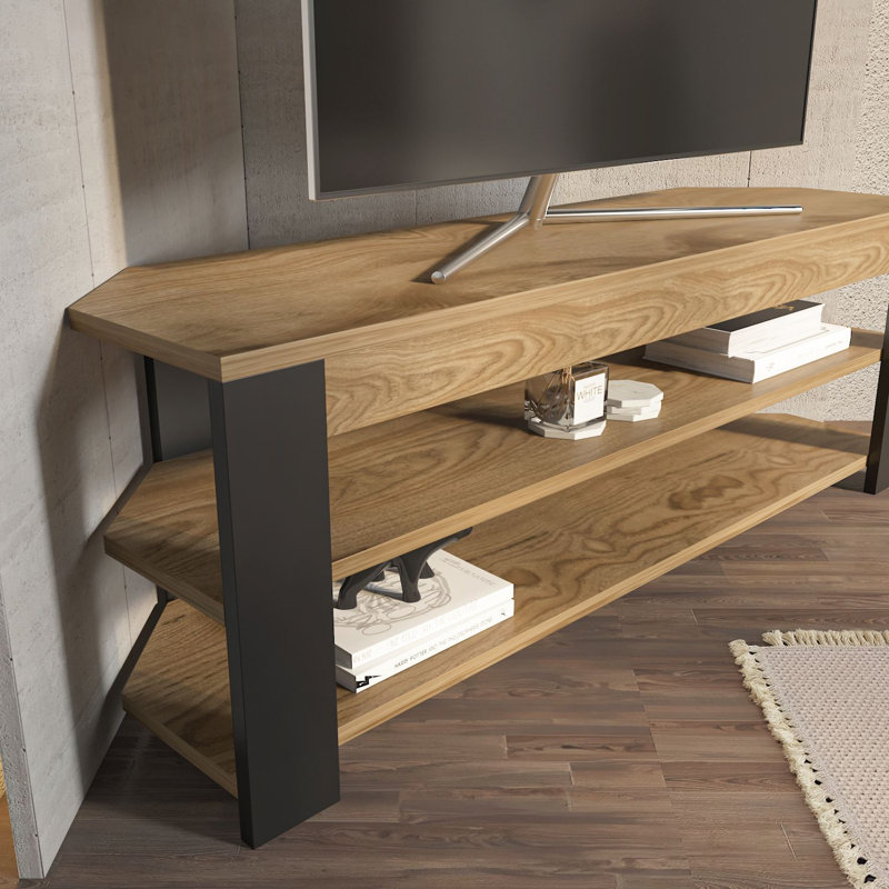 Industrial TV Stand, Oud Oak & Anthracite, 47.2 x 16.5 x 16.5 inches | 100% Melamine Coated Particle Board, Thickness: 0.7 inches | Stylish & Functional Storage Solution for Modern Living Rooms & Entertainment Spaces