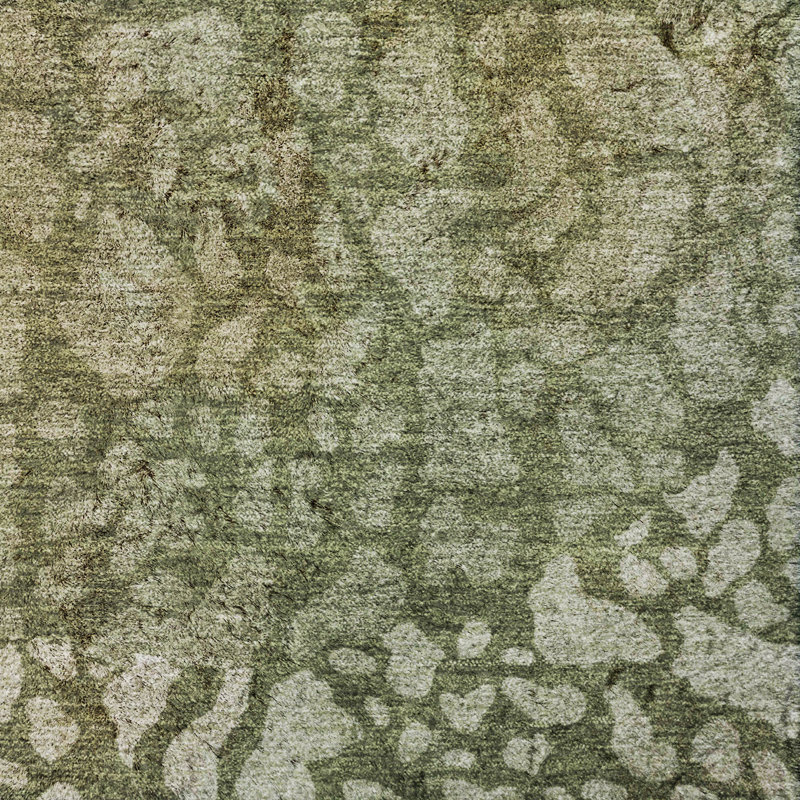 Tapis à poils longs lavable à la machine de qualité supérieure ADS643, Olive, 10' x 14'