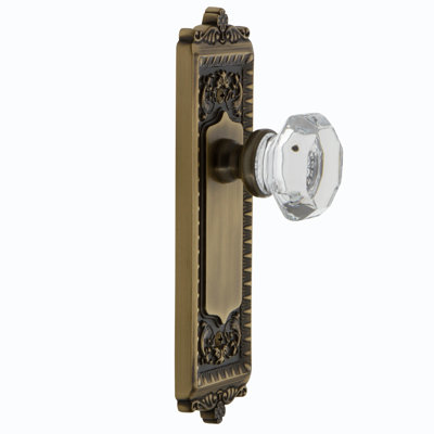 Grandeur Windsor Plate Double Dummy with Chambord Crystal Door Knob