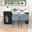 Îlot de cuisine roulant extensible avec table rabattable, prise de courant encastrée et armoire vitrée-354927828-354927834