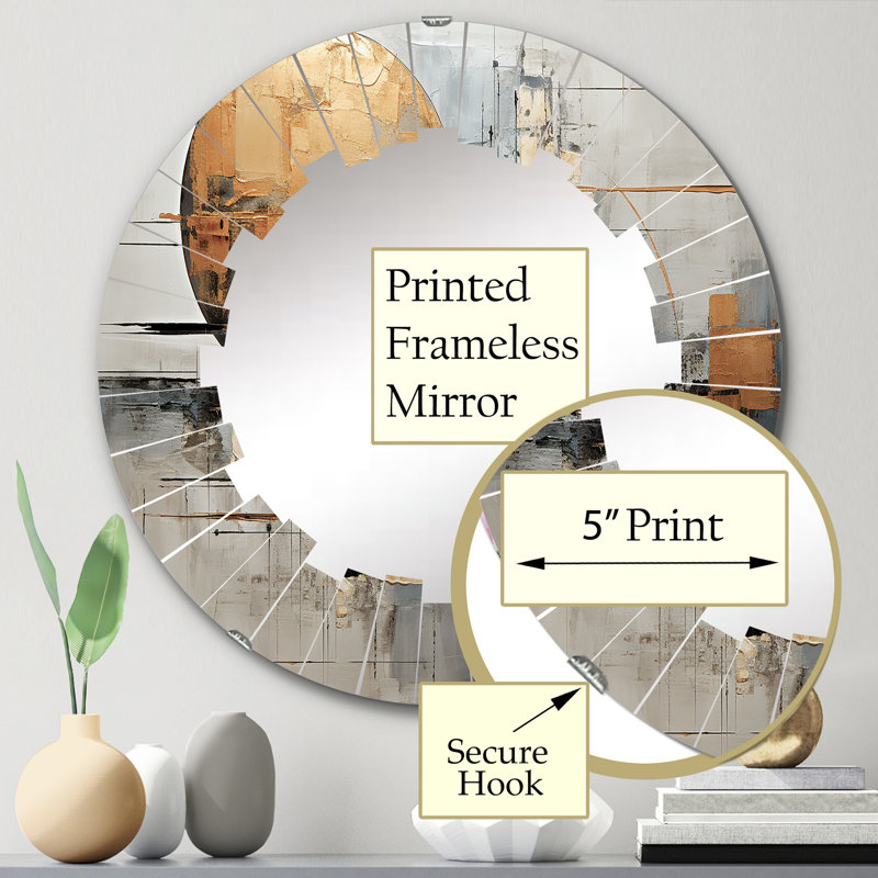 Kulun - Miroir mural moderne rond, 24 po x 24 po