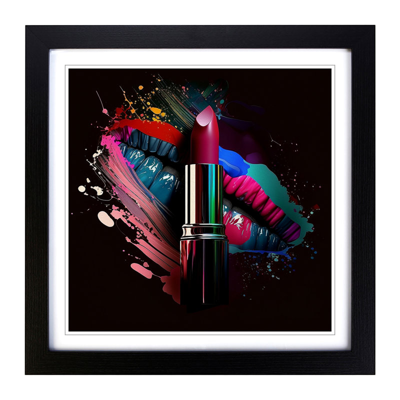 Lipstick - Framed Print, Black