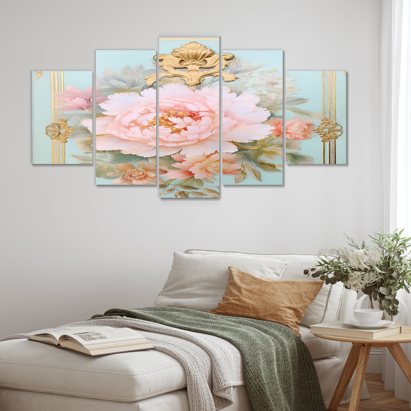 Baer - pivoine, art mural 5 pièces
