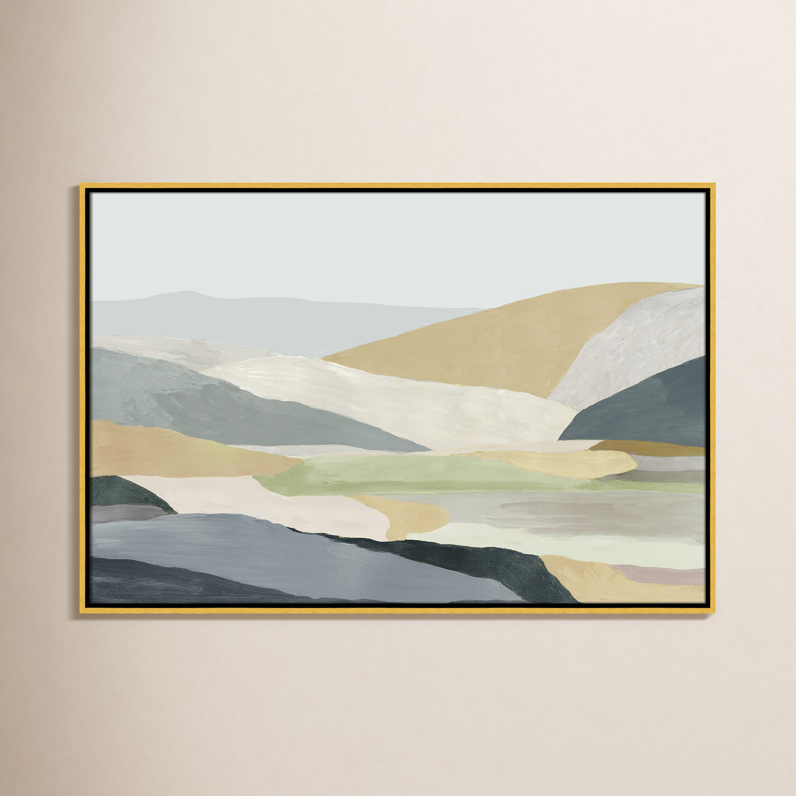 Blair "Warm Hills I" Painting, Gold Canvas , 25.5" H x 37.5" W x 2" D