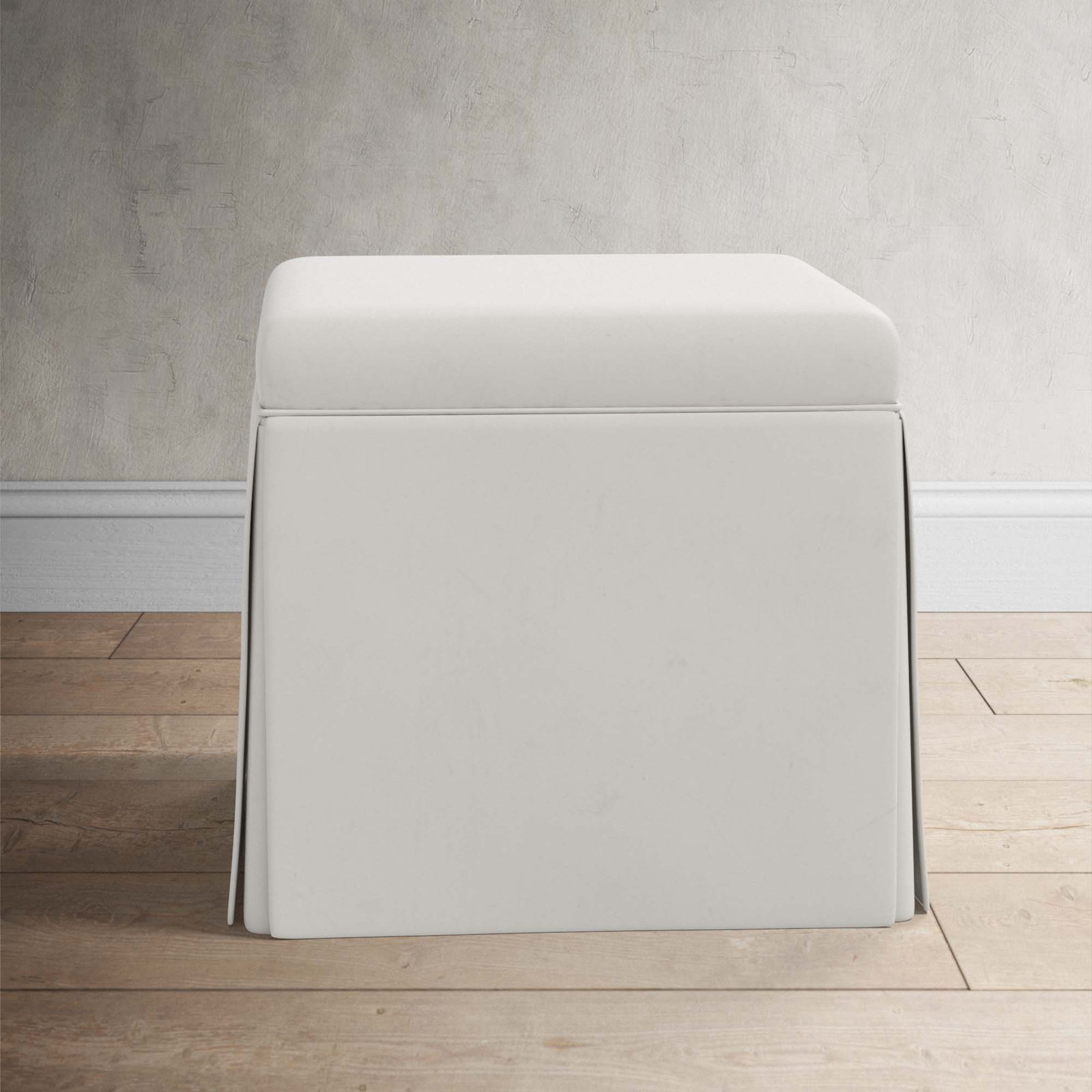 Bash 20" Ottoman, Bella Light Gray Performance Velvet