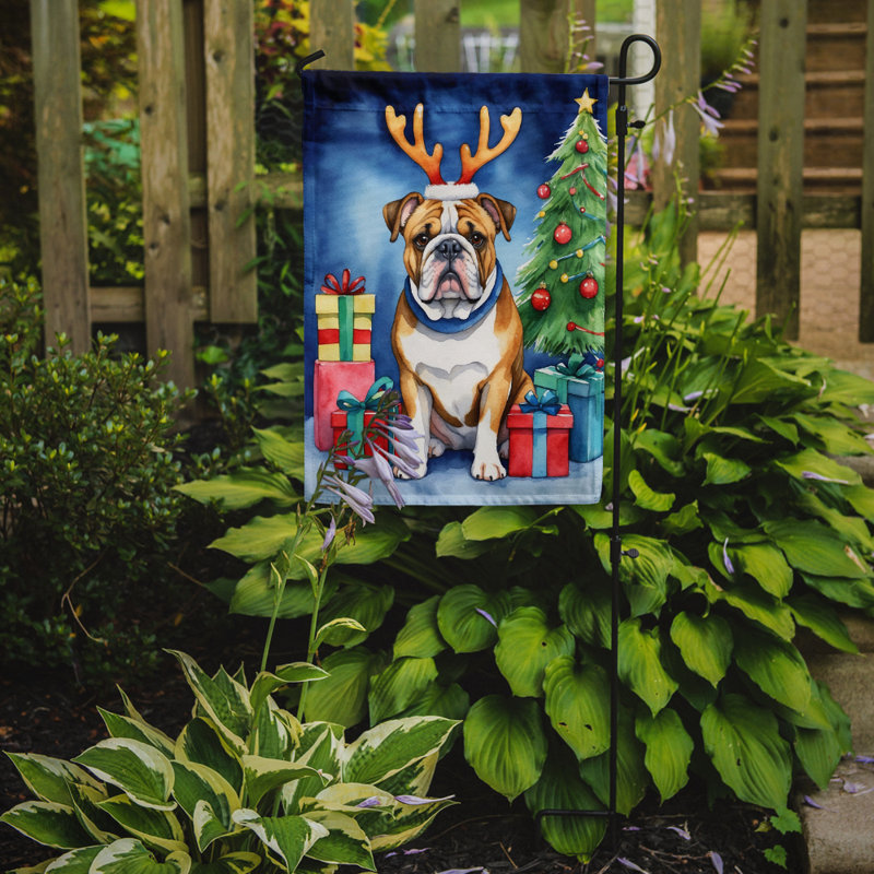 Drapeau de Noël renne de jardin, Bouledogue anglais