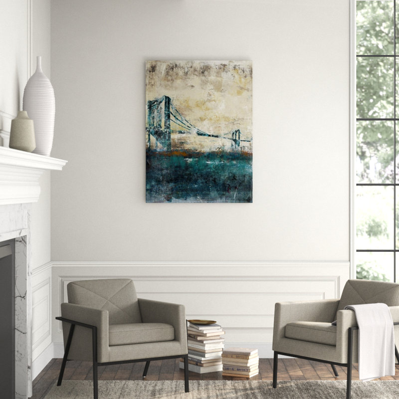 Bridging The Gap I Painting by Austin Beiv, Hand Embellished Texture , 32" H x 24" W