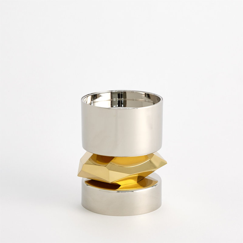 Romano Nickel Candle Holder-Short