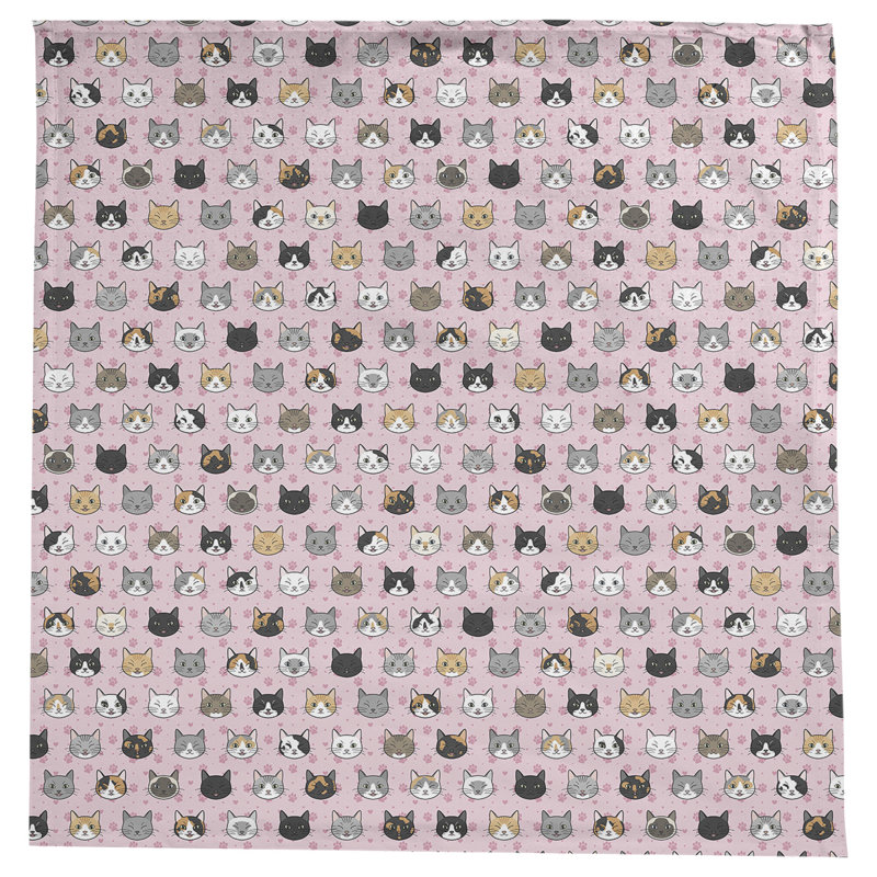 Nappe à motif chat kitty Avicia, Rose