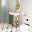 Meuble-lavabo à tablettes ouvertes de 21,6 po avec lavabo en céramique et porte à fermeture en douceur, armoire de rangement pour vestiaire sur le côté droit, finition à assembler requise-126271650