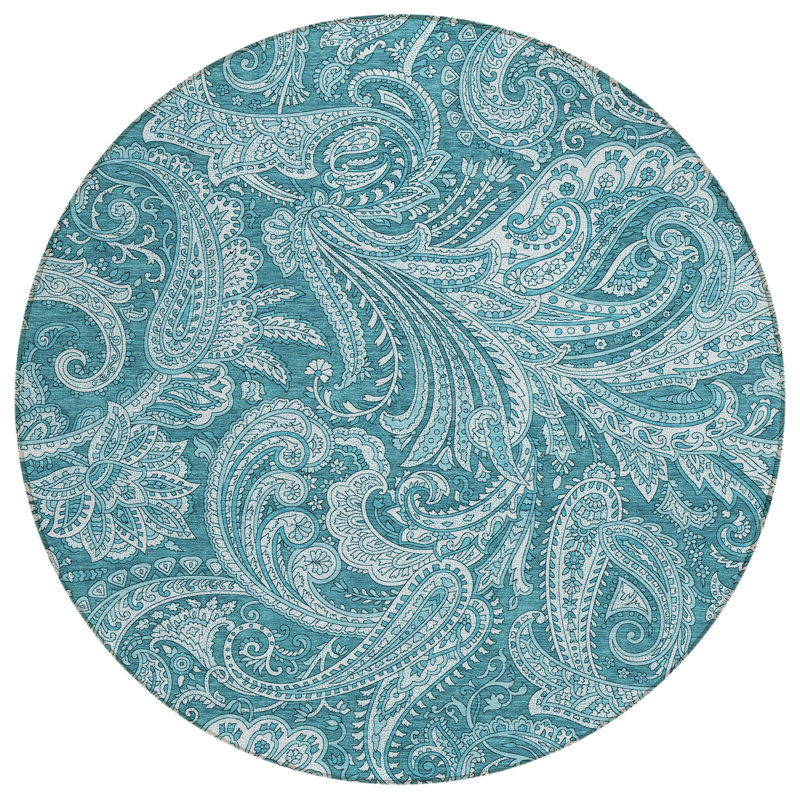Cresley Paisley Indoor / Outdoor Rug, Round 8'