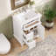 Meuble-lavabo de salle de bain avec lavabo, 1 tiroir rabattable + 2 tiroirs, tablette de rangement réglable intégrée-132875590-132875591