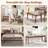2 Pcs 45" Farmhouse Backless Bench With Rubber Wood Legs & Fabric Padded Seat