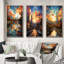 «City Austin Popart», 3 pièces sur toile-1786105010-1786105015