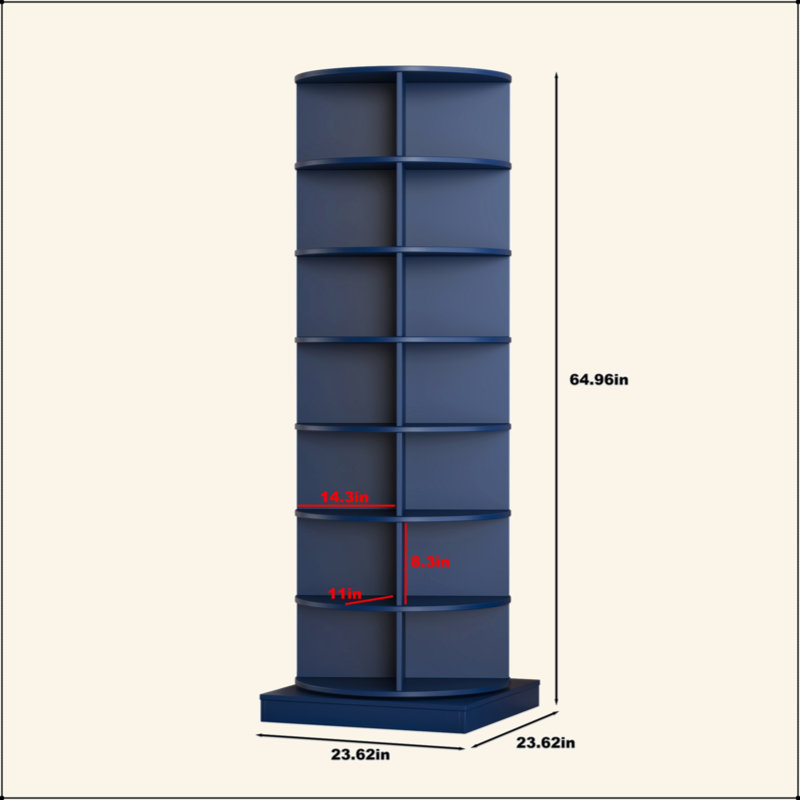 Blue 360 Rotating Shoe Cabinet 7 Layers, Blue