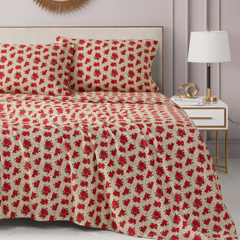 Juicy Couture Printed Microfiber Sheet Set, Full / Double, Rose Leopard