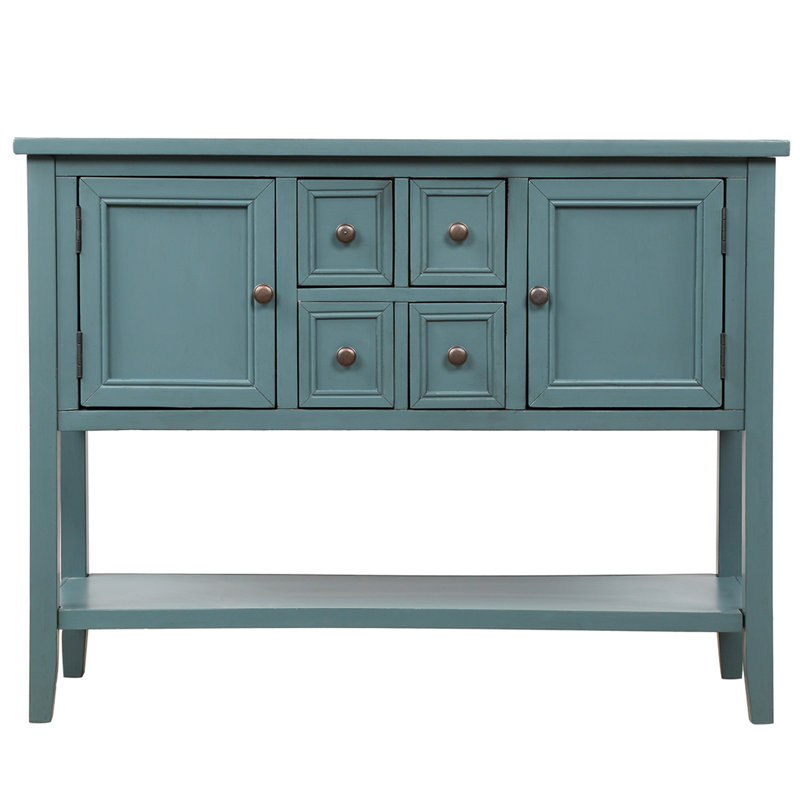 Eagarville Sideboard,entryway table,Console Table,sideboards and buffets,buffet table with Bottom Shelf, Dark Blue