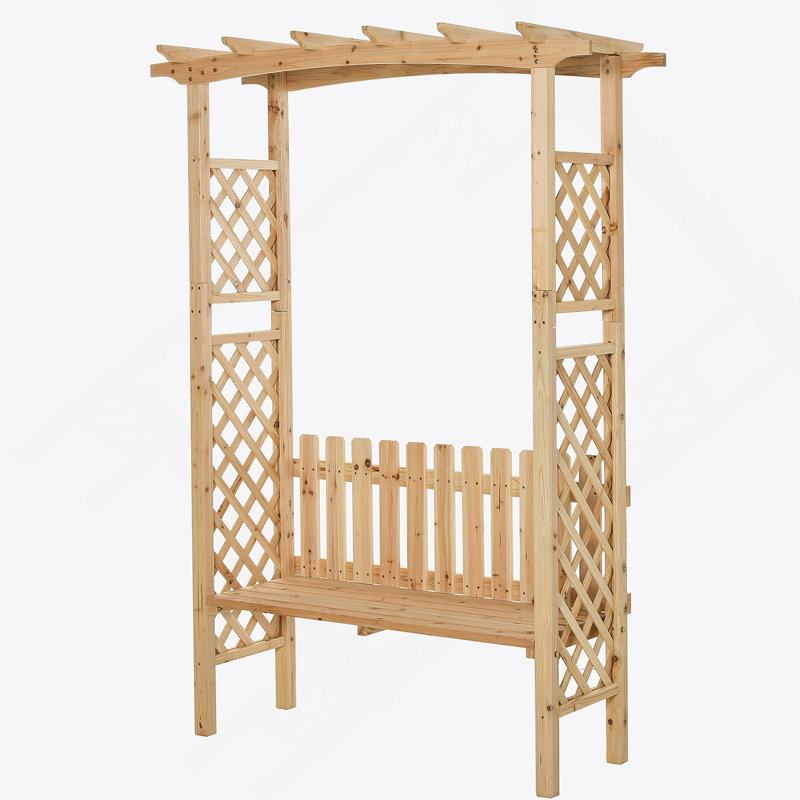 Tonnelle de jardin en bois exceptionnelle avec banc pour la croissance des plantes et la décoration du patio