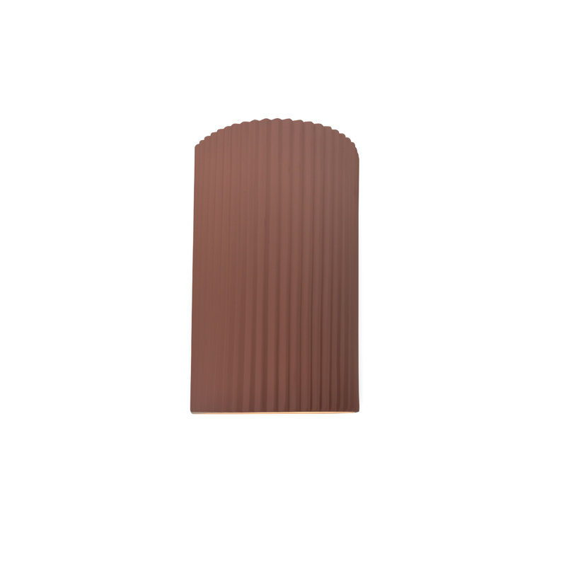 Applique murale en céramique Beda, H 9,5 po x l 5,75 po x P 4 po, Argile du Canyon