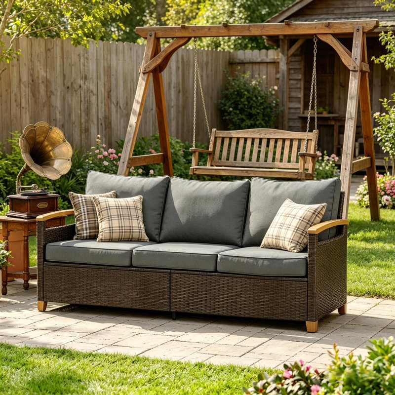 Comfort Couch Sofa,Wicker Outdoor Sofa,Deep Seat Sofa