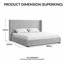 Premium Plush Bed Frame – Elegant Padded Bed with 48” Statement Headboard, Solid Wooden Bed – Contemporary Designer Finish-297508566-297265902
