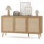 Buffet avec 3 portes en rotin et armoire de rangement moderne pour le salon (grand)-1456123612
