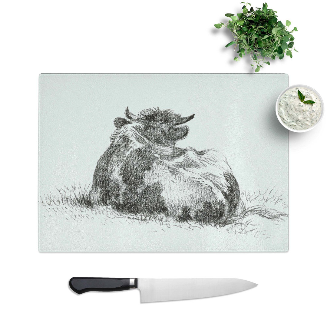 Tempered Glass Rear of a Cow by Jean Bernard Chopping Board