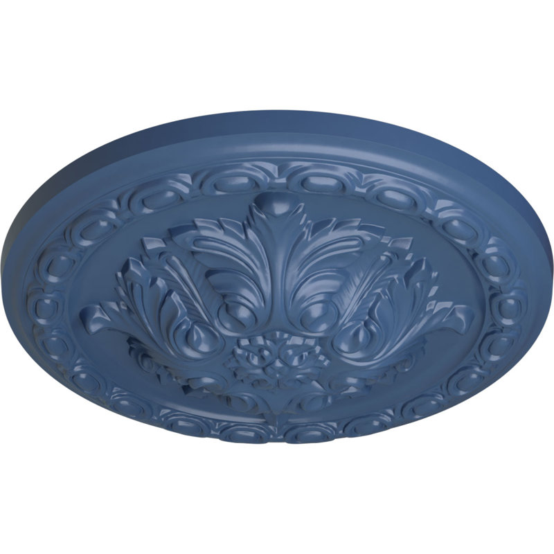Endurathane Acanthus Ceiling Medallion, 11 3/8"OD x 2"P, Hand-Painted Americana Finish, Americana