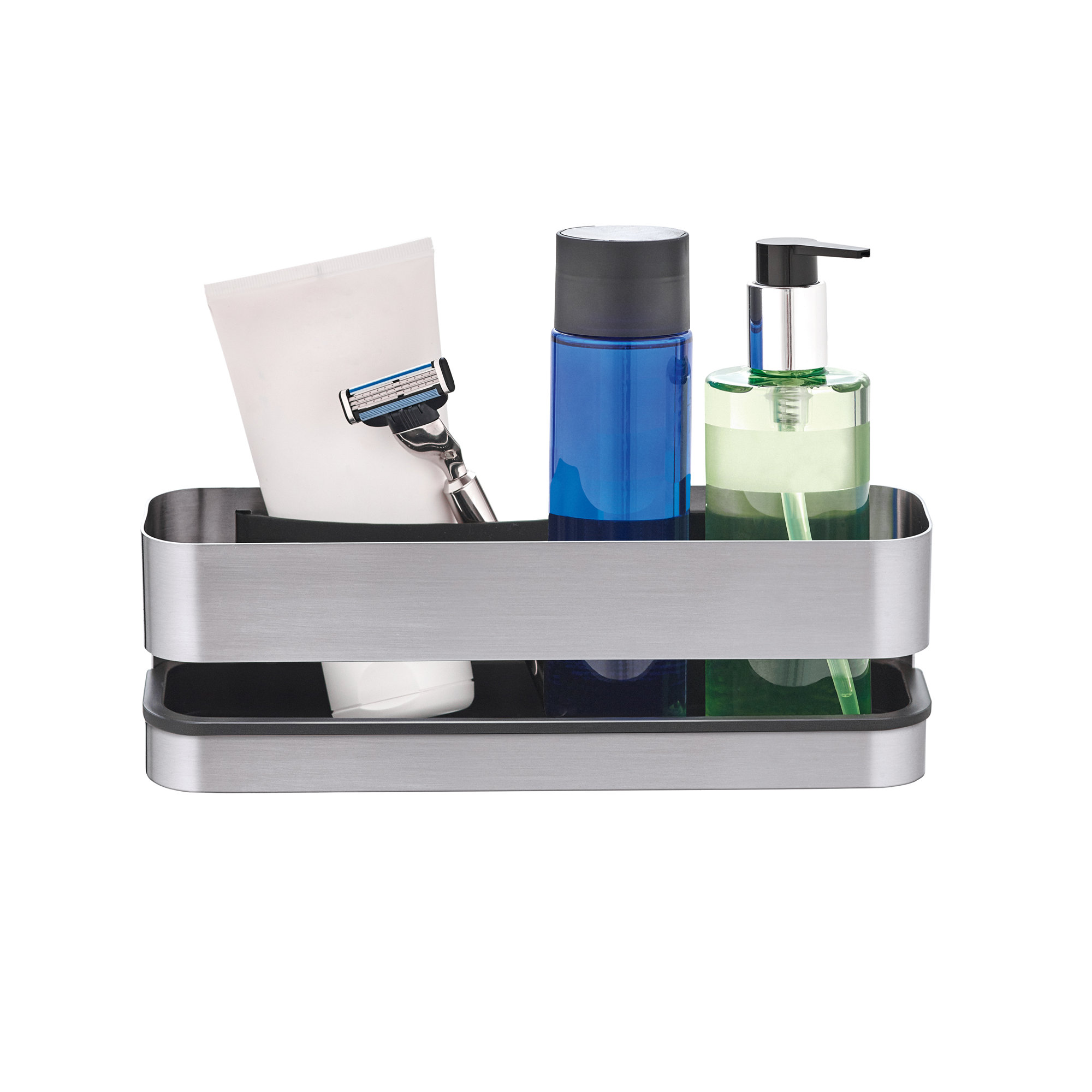 NEXIO Stainless Steel Shower Shelf, Matt Stainless Steel, 3.3465" H x 9.8425" W x 4.7244" D