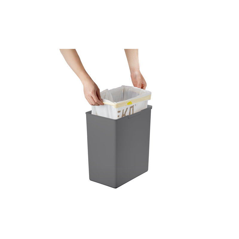 Morandi Touch Top Rubbish Bin, 20 L, 40cm H x 20.6cm W x 32.5cm D, Grey