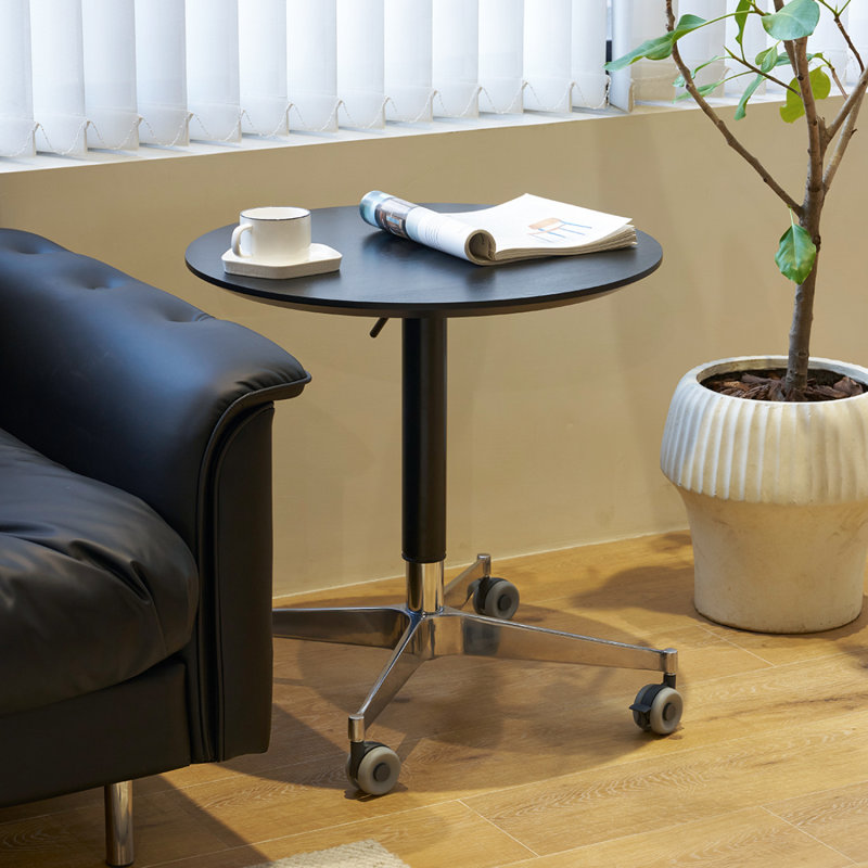 Table d'appoint ronde avec roulettes
