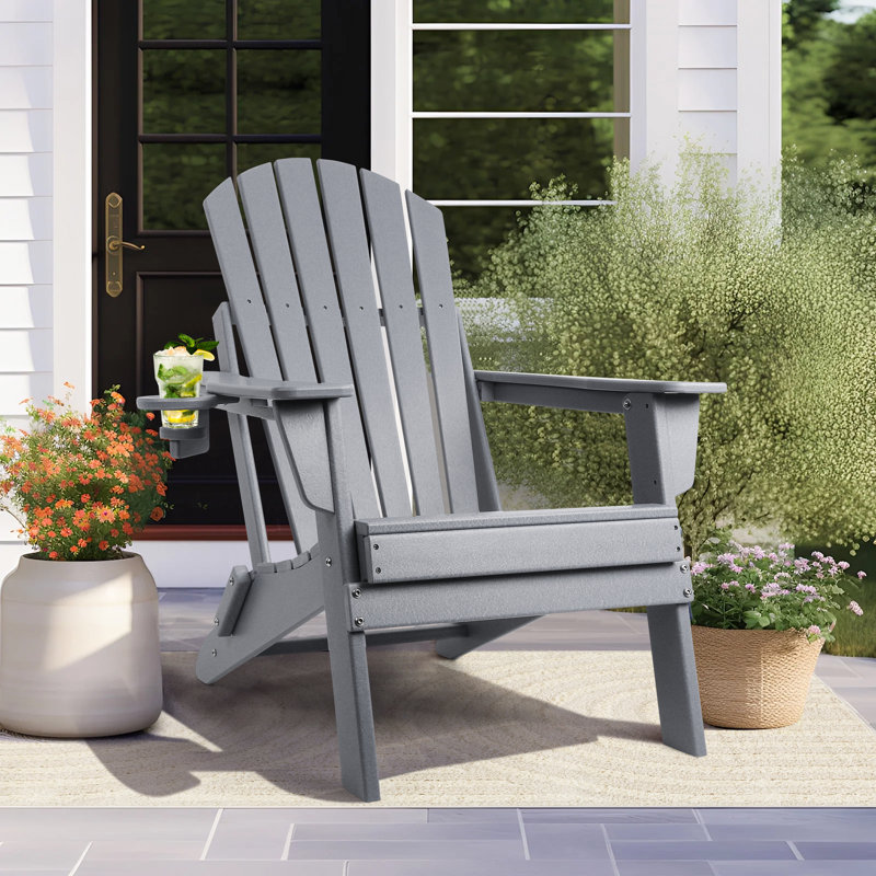 Chaise Adirondack pliante Uniopolis, Gris