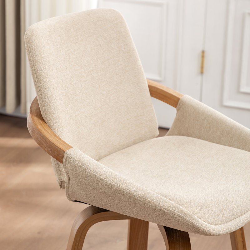 Tabourets pivotants en polyester Uniondale, Beige, Tabouret de bar (siège d'une hauteur de 30 po)