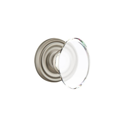 Ensemble de boutons d'intimité Emtek avec rosette régulière et bouton en verre Hampton