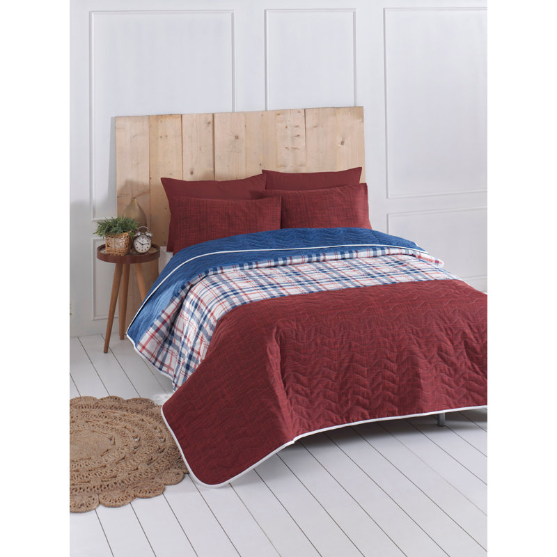 Cotton Blend Bedding, Red, 61" x 79" Bedspread + 1 Standard Pillowcase