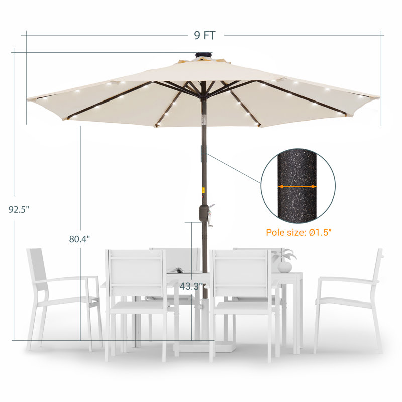 Parasol de marché éclairé 108 po Jamieson, Beige